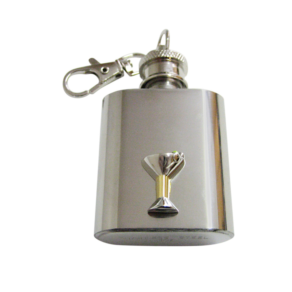 Two Toned Martini Glass Keychain Flask